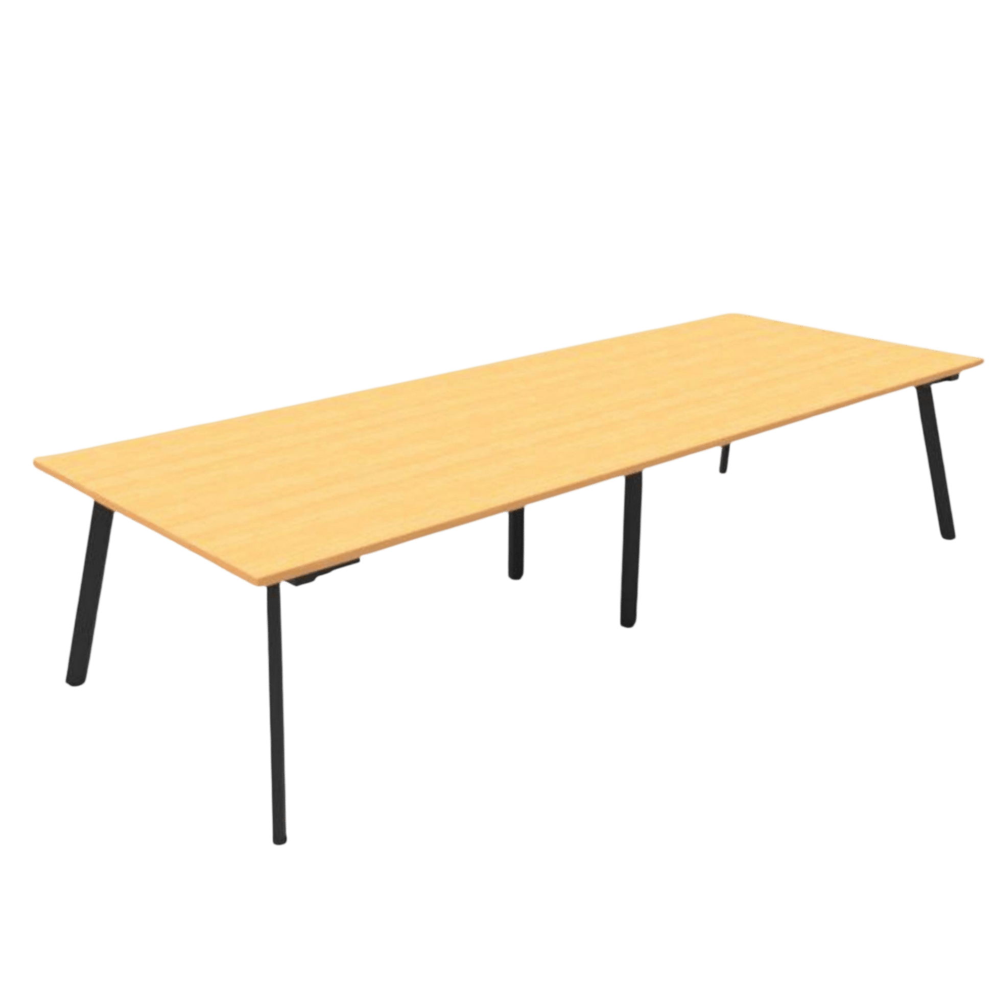 Eternity Boardroom Table 3200x1200 Beech Black Powdercoat