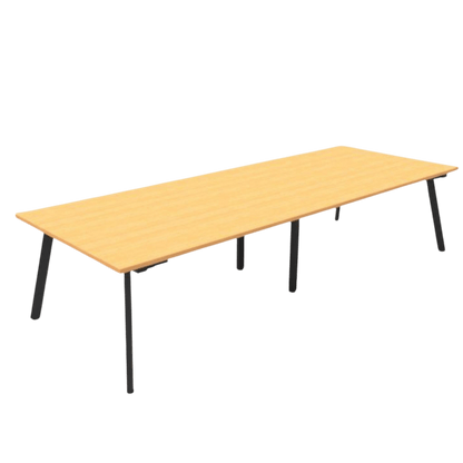 Eternity Boardroom Table 3200x1200 Beech Black Powdercoat