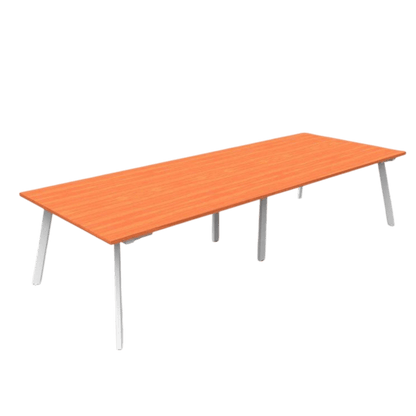 Eternity Boardroom Table 3200x1200 Cherry White Powdercoat