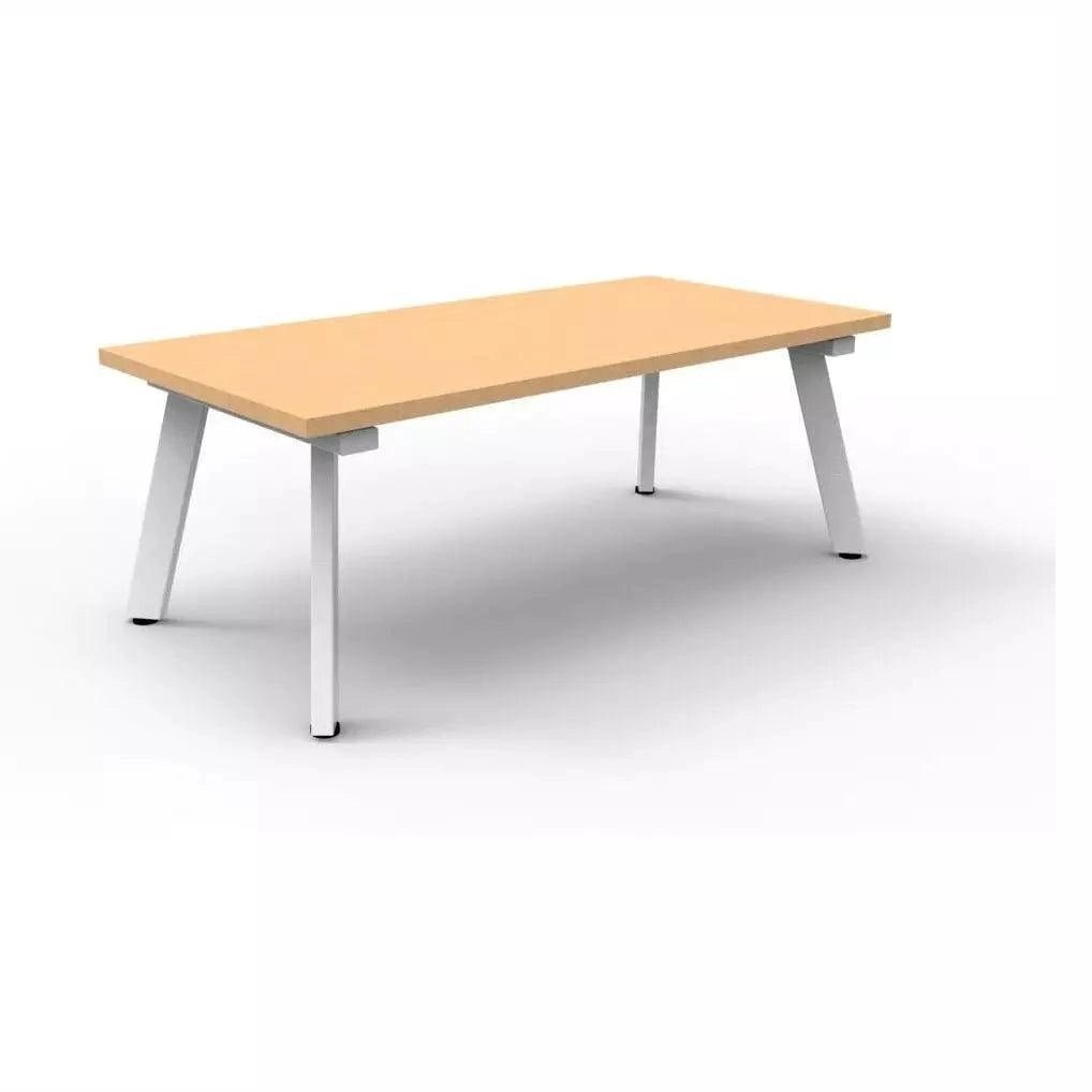 Eternity Coffee Table 1200x600 Beech White Powdercoat