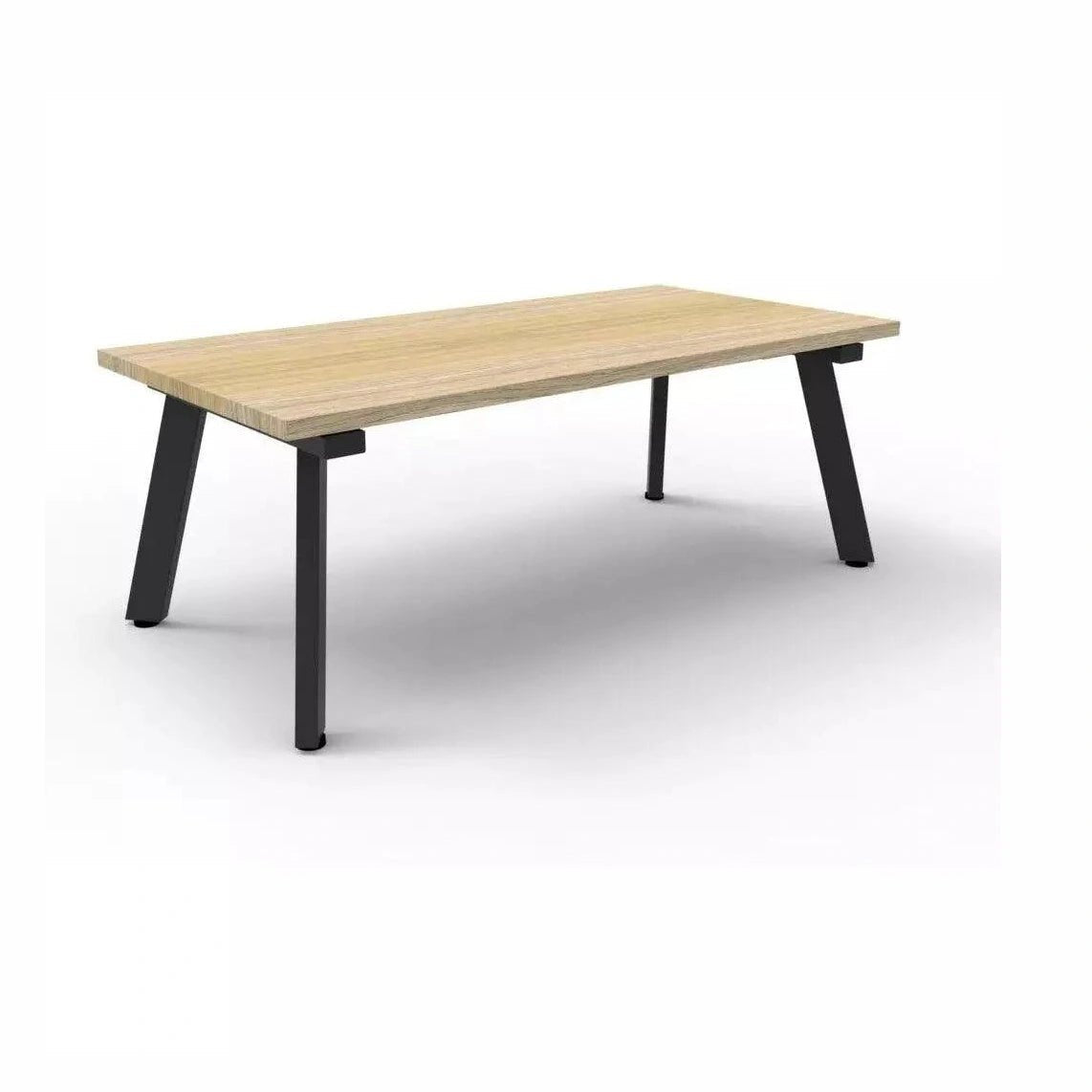 Eternity Coffee Table 1200x600 Natural Oak Black Powdercoat