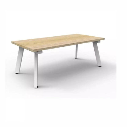 Eternity Coffee Table 1200x600 Natural Oak White Powdercoat