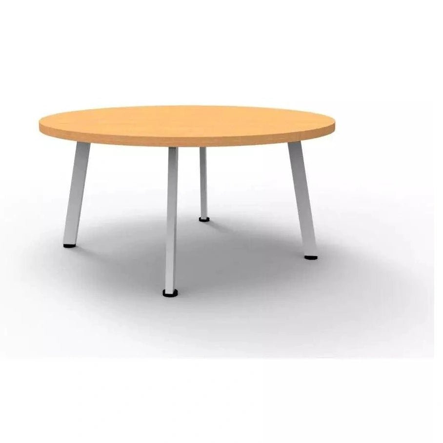 Eternity Coffee Table 600 Round Beech White Powdercoat