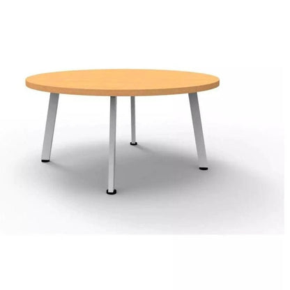 Eternity Coffee Table 600 Round Beech White Powdercoat
