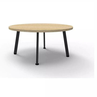 Eternity Coffee Table 600 Round Natural Oak Black Powdercoat