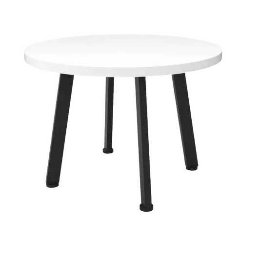 Eternity Coffee Table 900 Diameter Natural White Black Powdercoat - Office Furniture Company