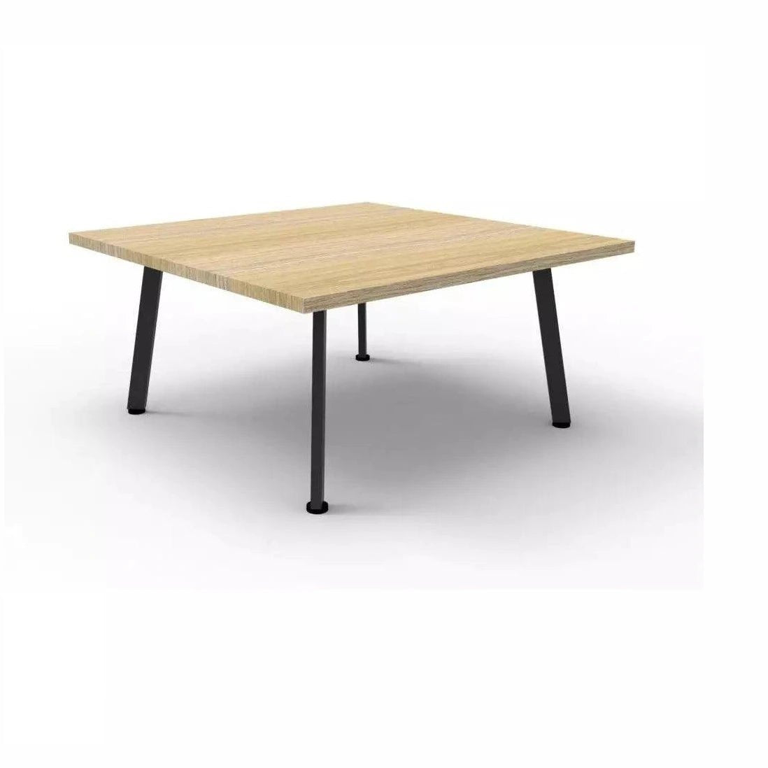 Eternity Coffee Table 900x900 Natural Oak Black Powdercoat