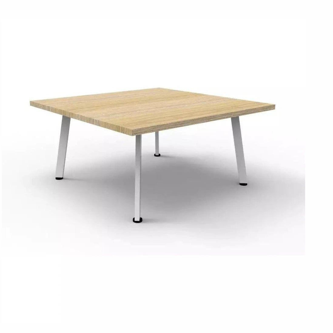 Eternity Coffee Table 900x900 Natural Oak White Powdercoat