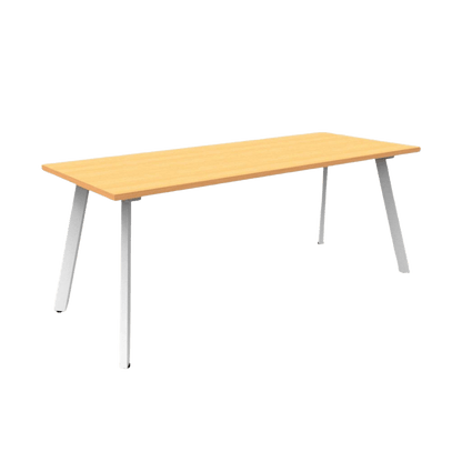 Eternity Meeting Table 1500x750 / Beech / White Powdercoat