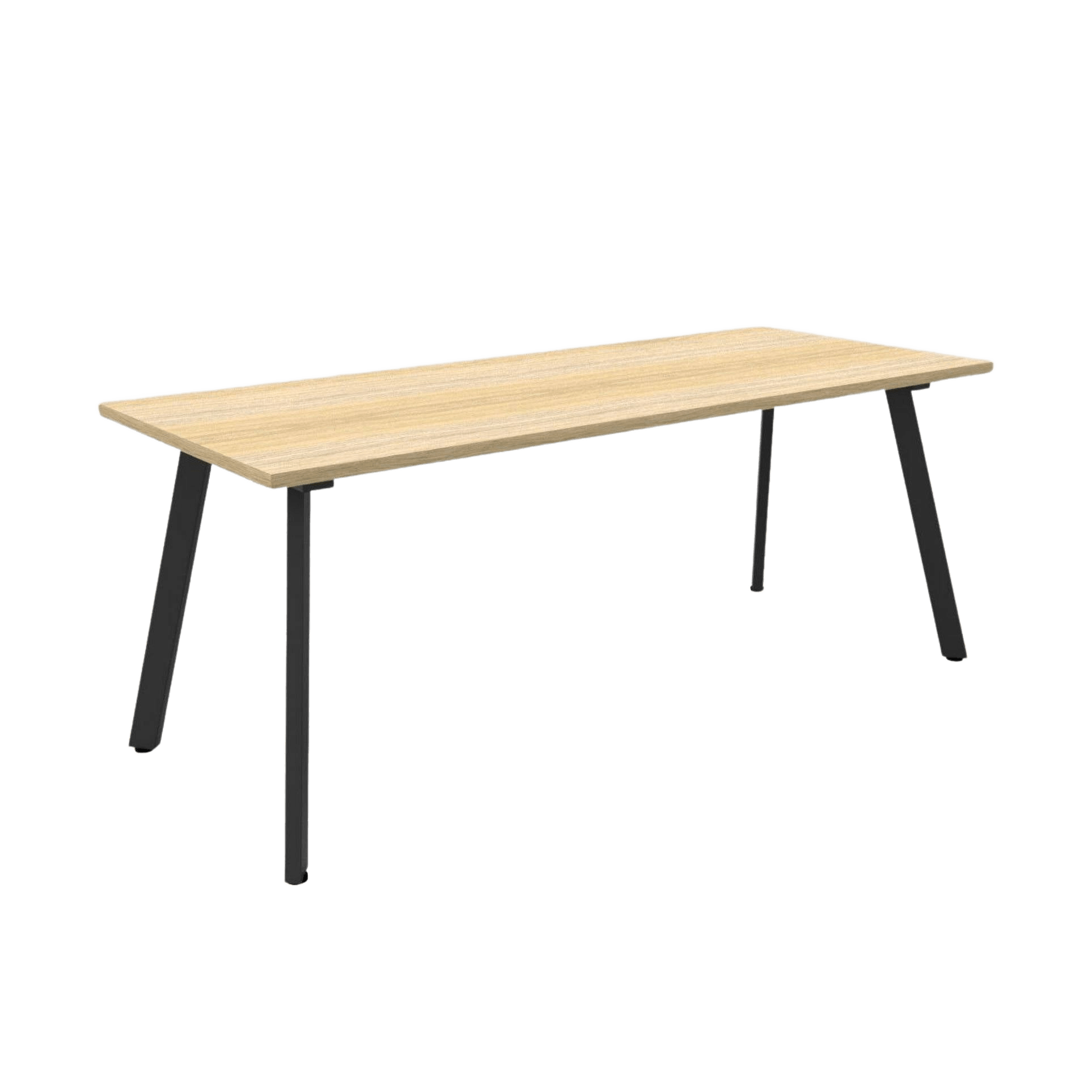 Eternity Meeting Table 1500x750 / Natural Oak / Black Powdercoat