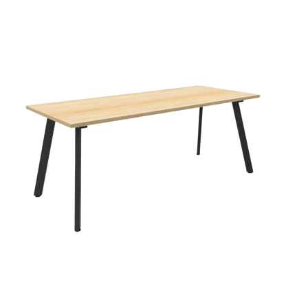 Eternity Meeting Table 1500x750 / Natural Oak / Black Powdercoat