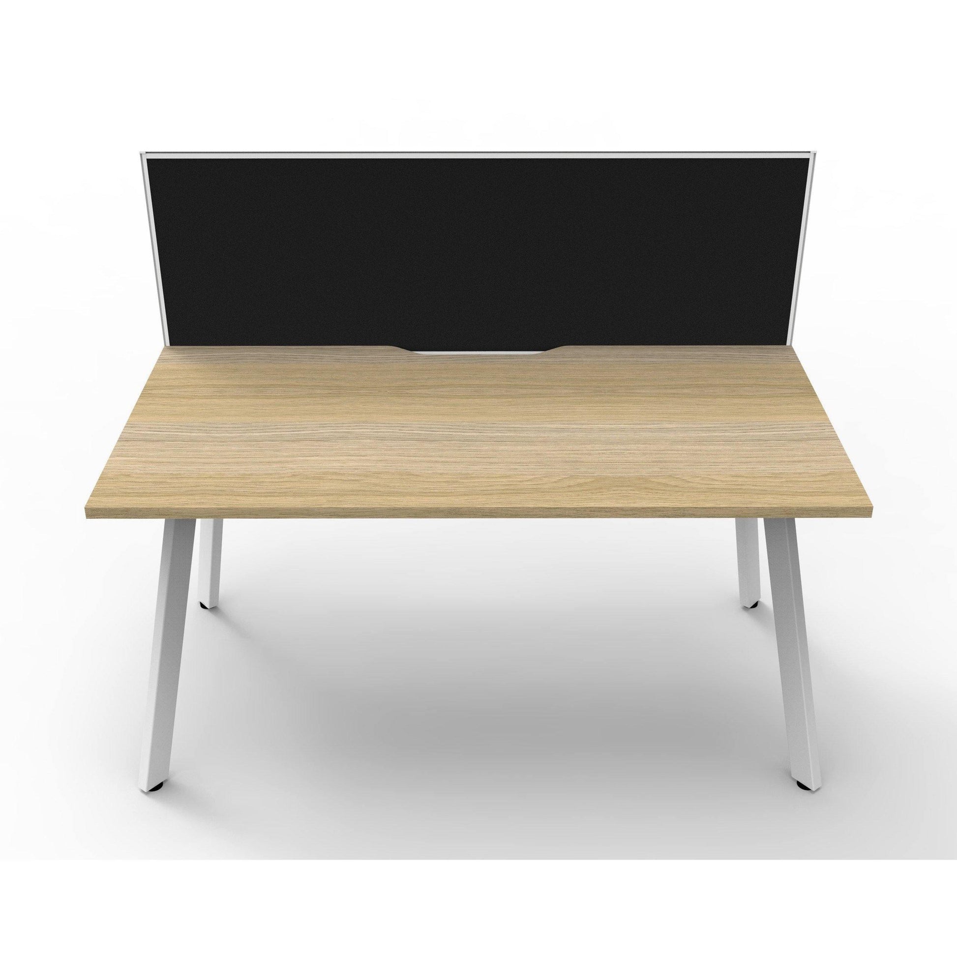 Eternity Single Straight Desk with Screen (Natural Oak Worktop) - Office Furniture Company 
