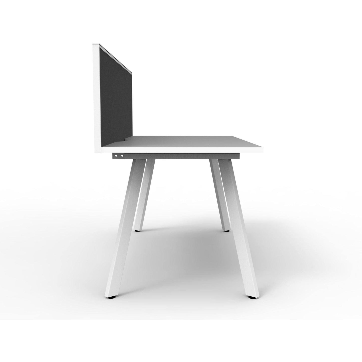 Eternity Single Straight Desk with Screen (White Worktop) - Office Furniture Company 