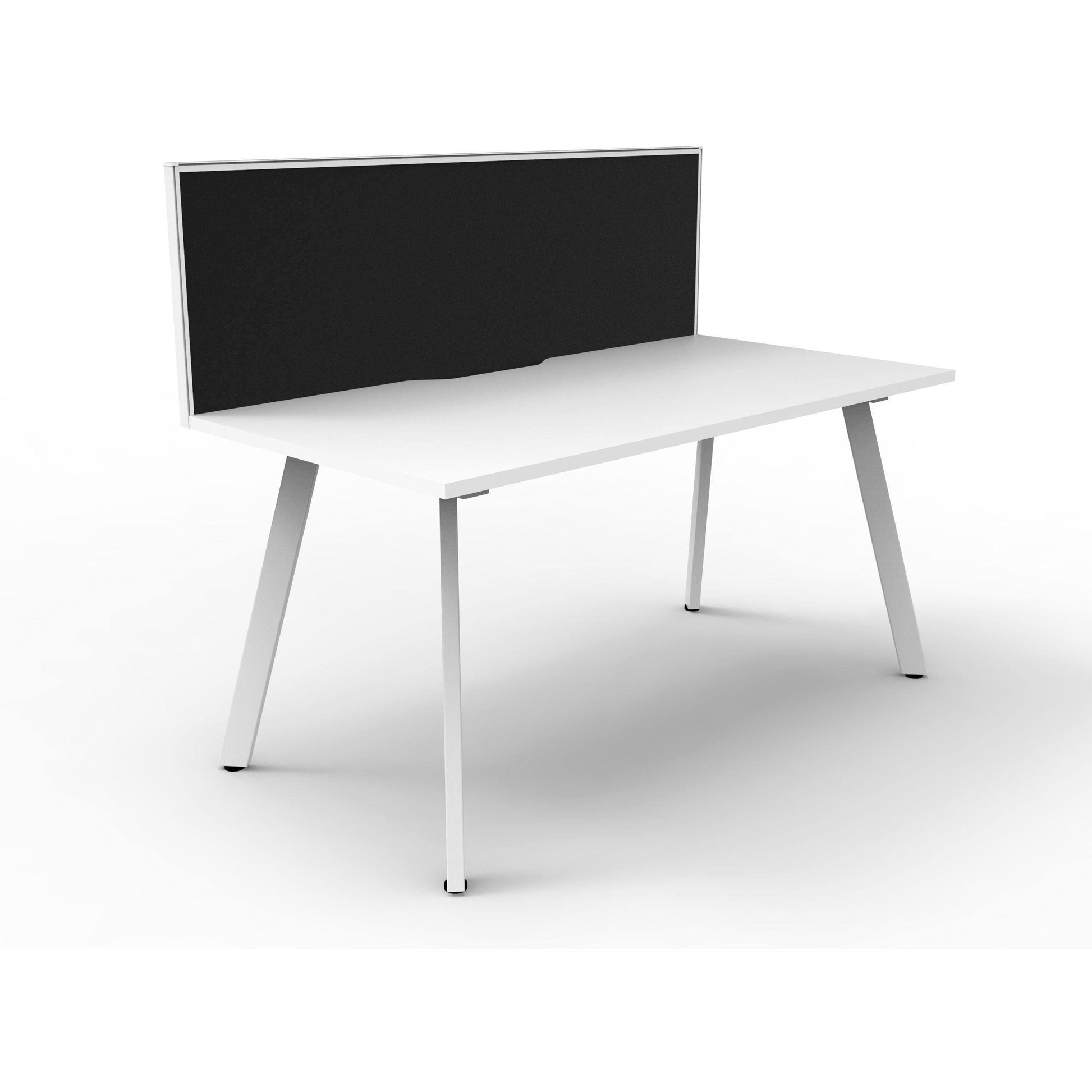 Eternity Single Straight Desk with Screen (White Worktop) - Office Furniture Company 