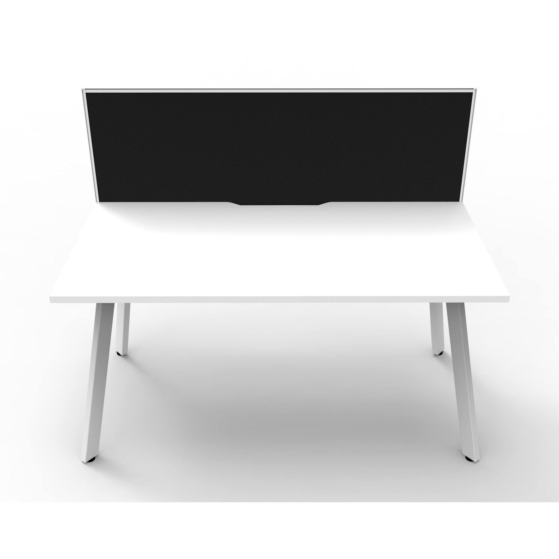 Eternity Single Straight Desk with Screen (White Worktop) - Office Furniture Company 