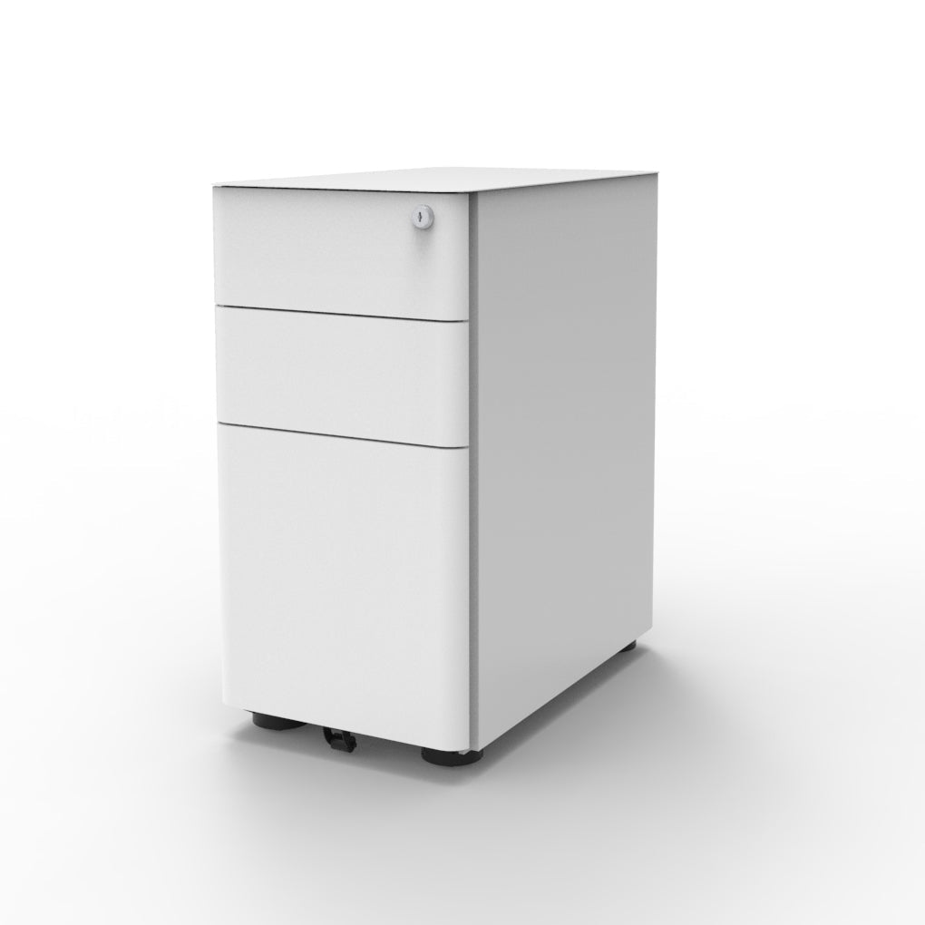 Eternity Slimline Mobile Pedestal White