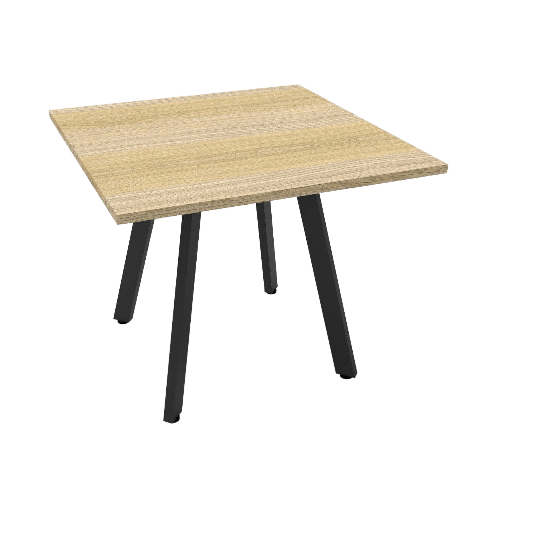 Eternity Small Meeting Table 1200 Round / Natural Oak / Black Powdercoat