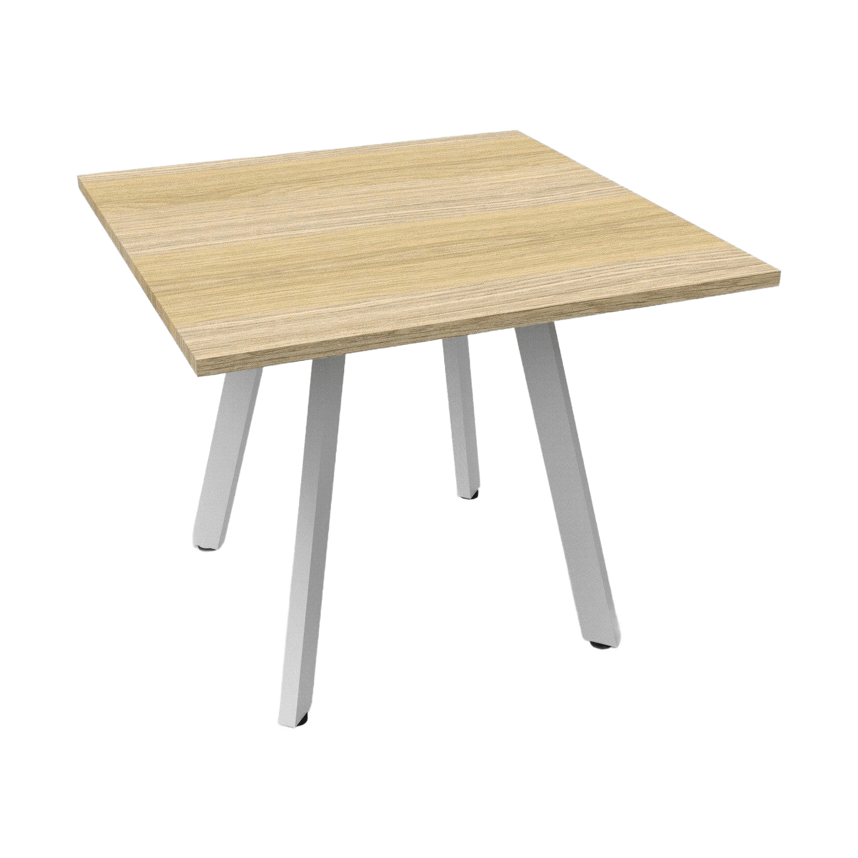 Eternity Small Meeting Table 1200 Round / Natural Oak / White Powdercoat