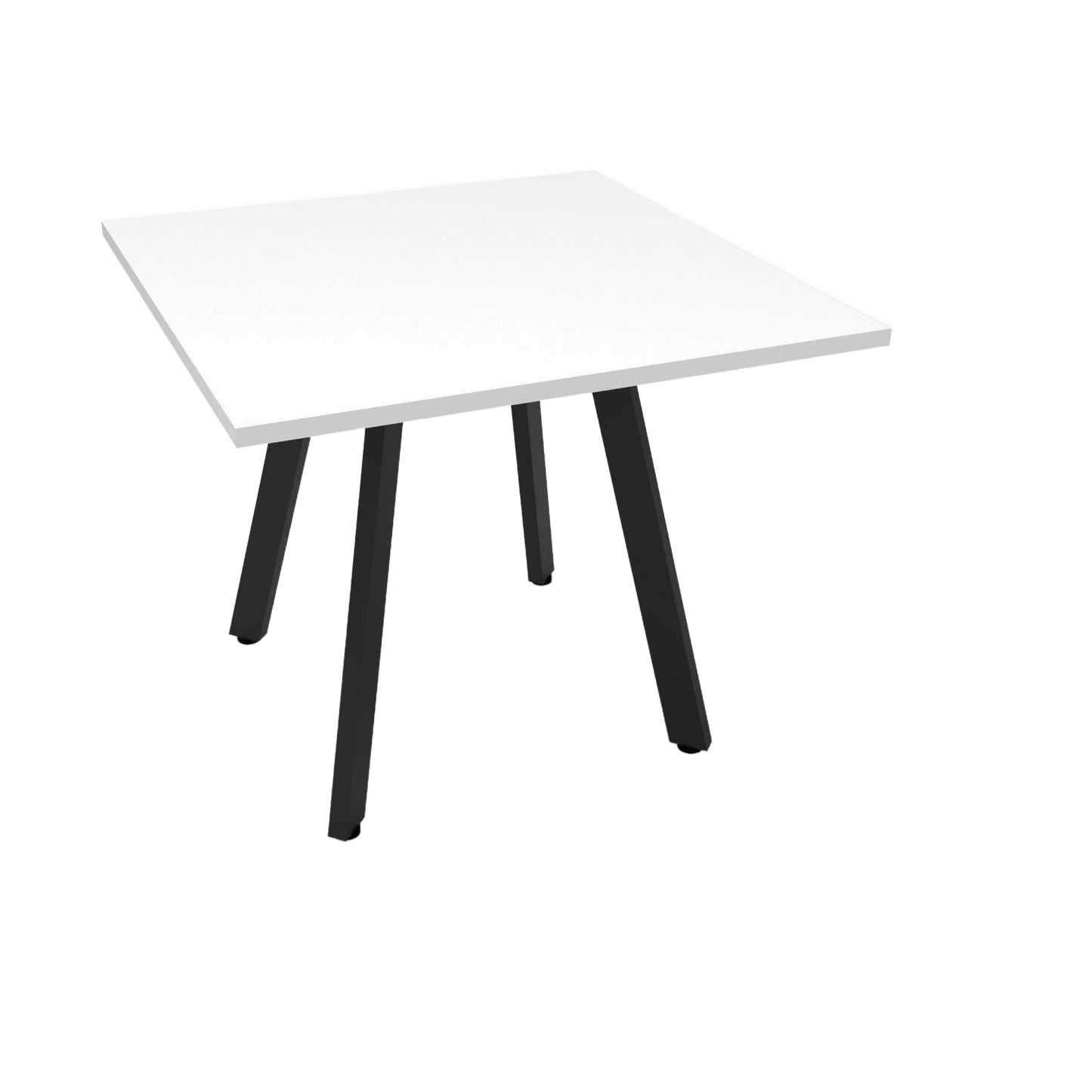 Eternity Small Meeting Table 1200 Round / White / Black Powdercoat