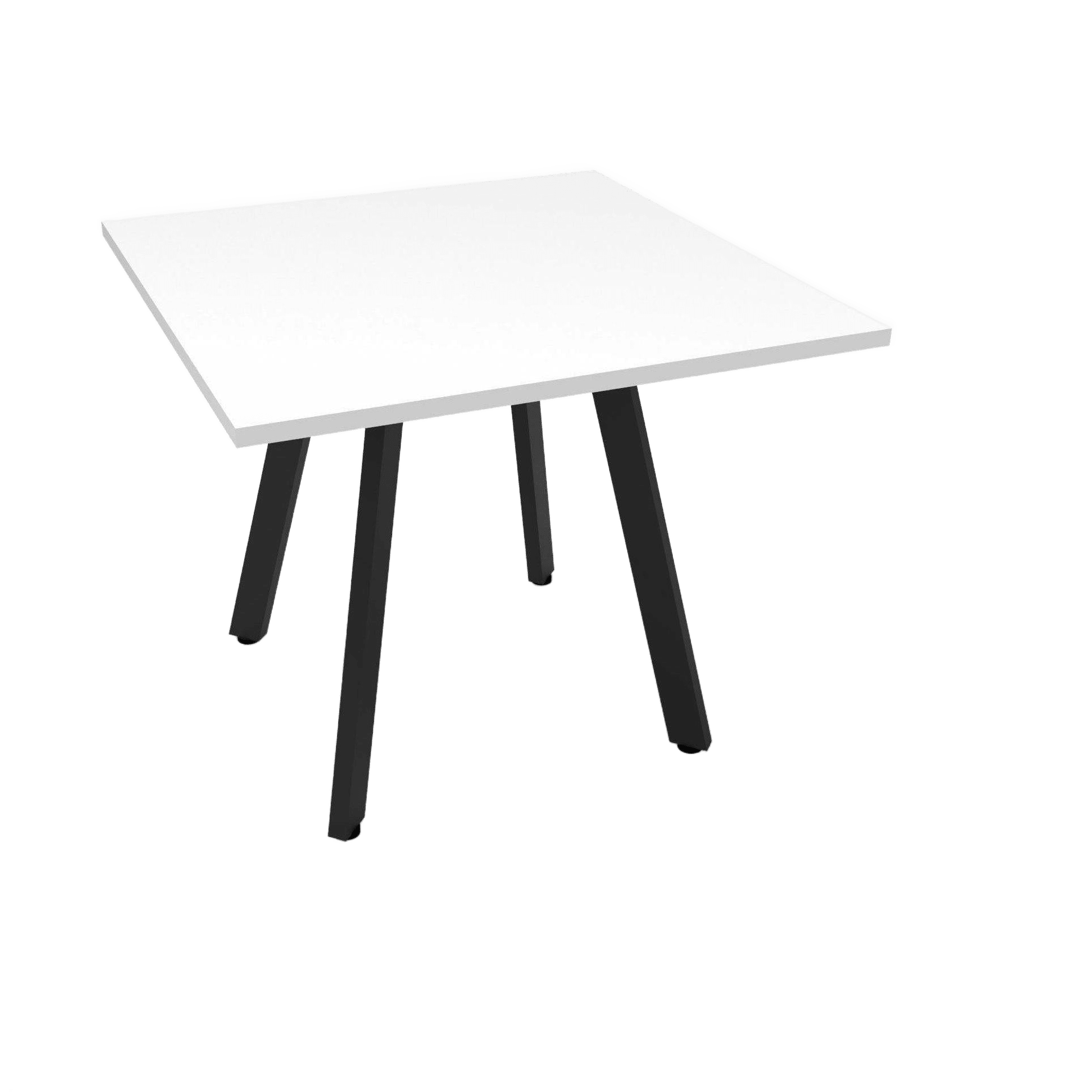 Eternity Small Meeting Table 1200 Round / White / Black Powdercoat