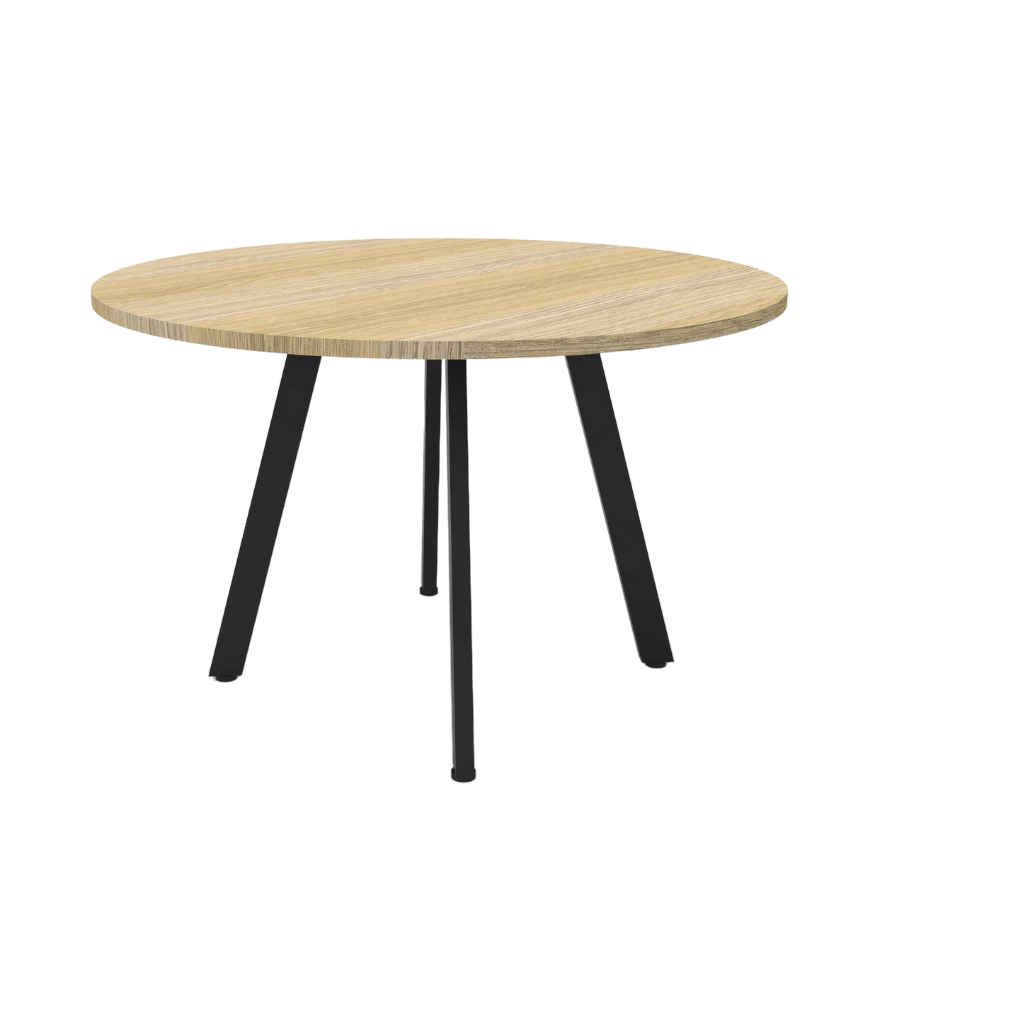 Eternity Small Meeting Table 900x900 / Natural Oak / Black Powdercoat