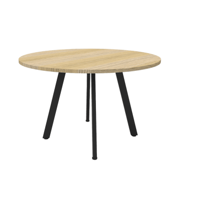 Eternity Small Meeting Table 900x900 / Natural Oak / Black Powdercoat