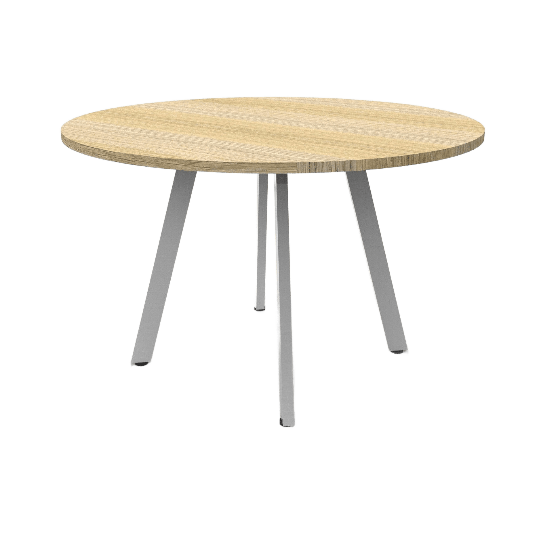 Eternity Small Meeting Table 900x900 / Natural Oak / White Powdercoat