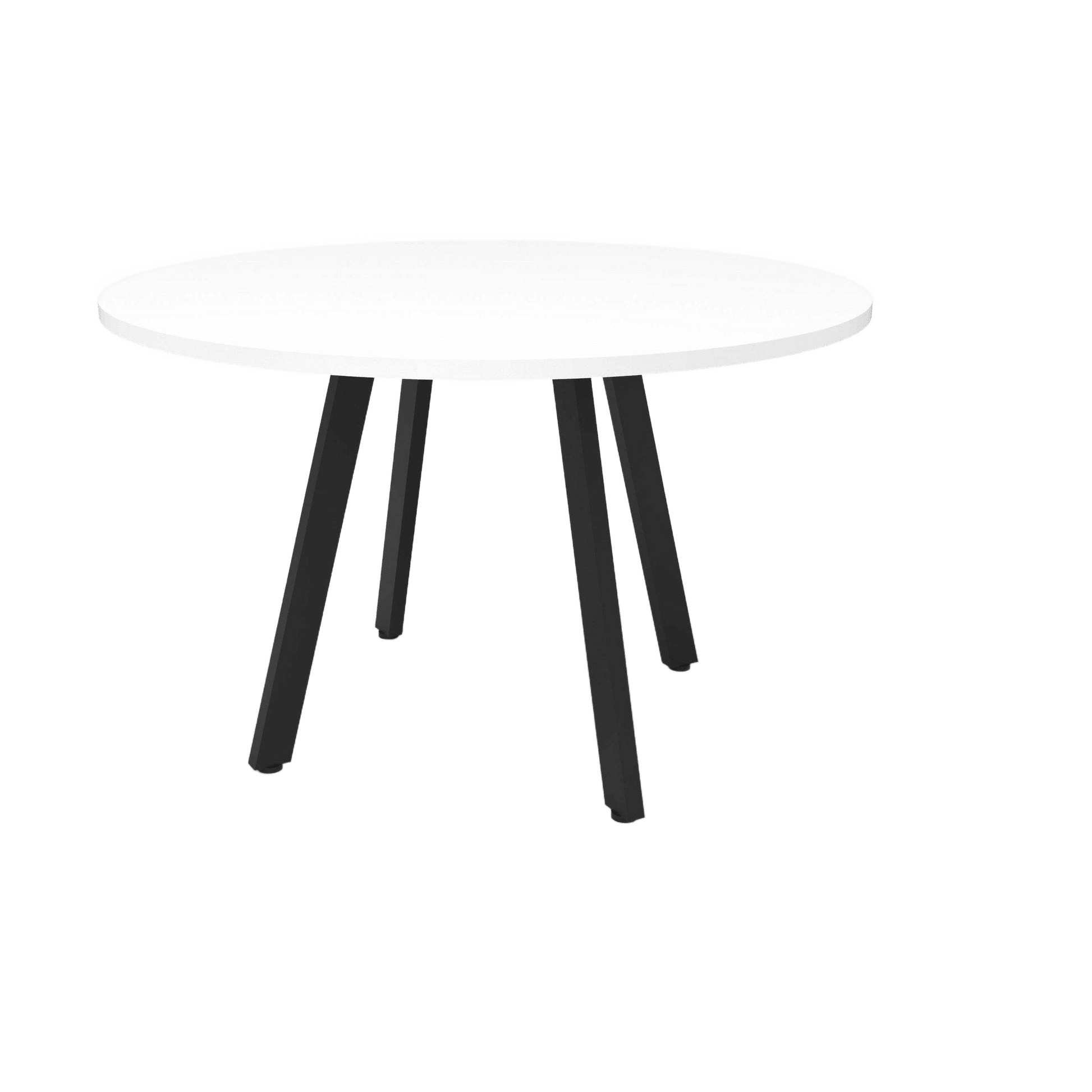 Eternity Small Meeting Table 900x900 / White / Black Powdercoat