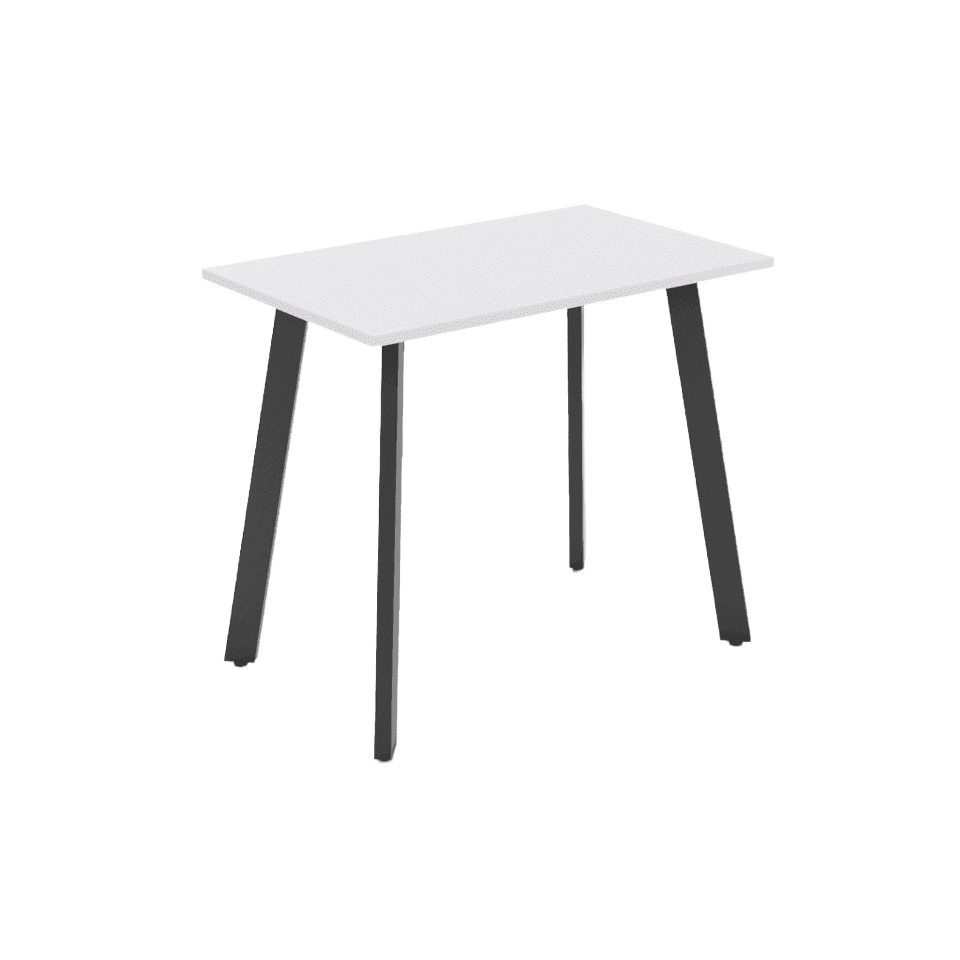Flare Bar Leaner 1800 X 750 Black Arctic White - Office Furniture Company