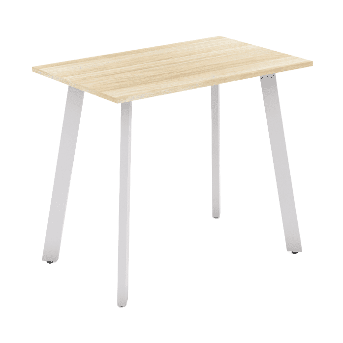 Flare Bar Leaner 1800 X 750 White New Oak Melamine - Office Furniture Company