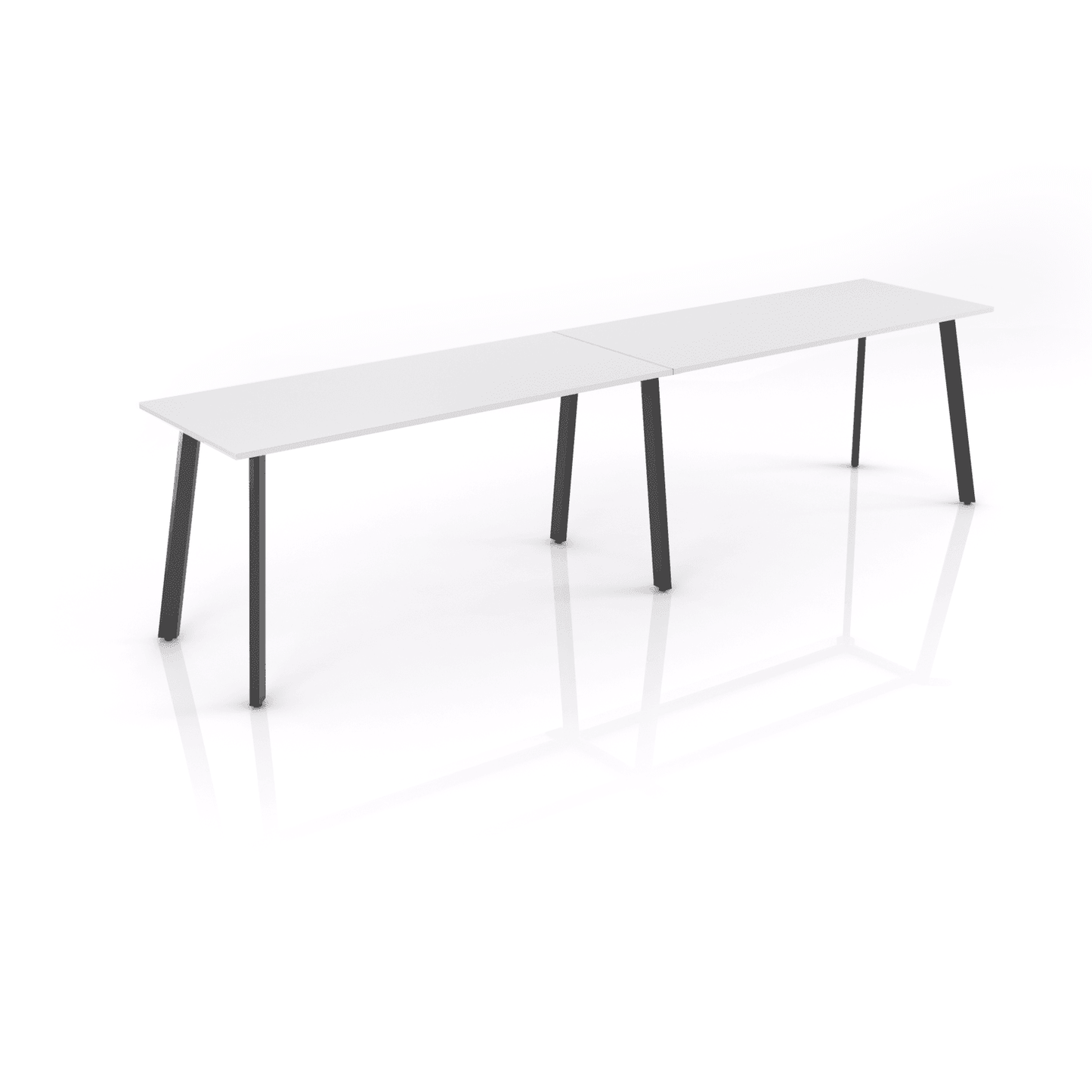 Flare Bar Leaner 2400 X 1200 Black Arctic White - Office Furniture Company