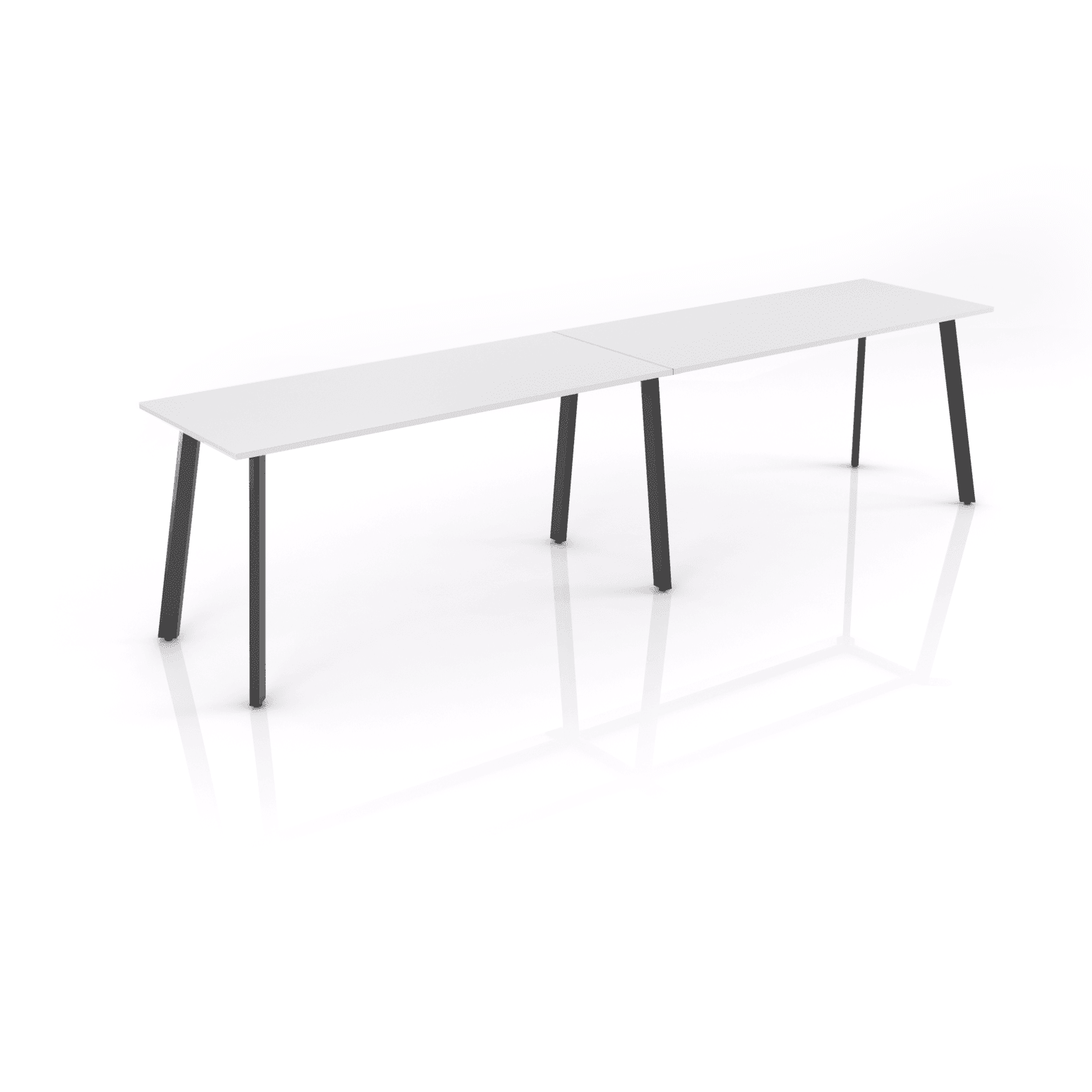 Flare Bar Leaner 2400 X 1200 Black Arctic White - Office Furniture Company
