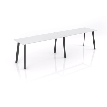 Flare Bar Leaner 2400 X 1200 Black Arctic White - Office Furniture Company