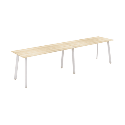 Flare Bar Leaner 2400 X 1200 White New Oak Melamine - Office Furniture Company