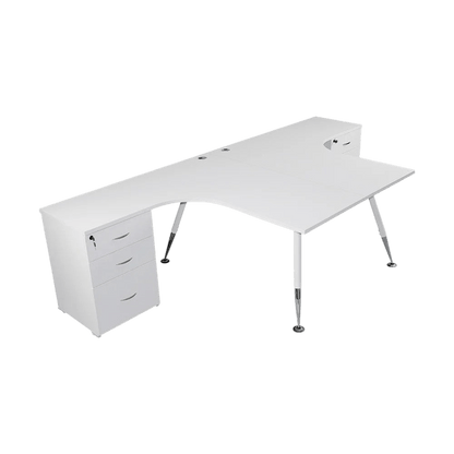 Fleet 2 Person Back To Back Corner Workstation