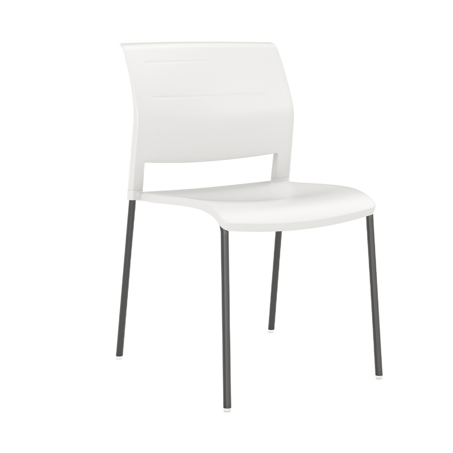 Game Chair Full Moulded Plastic Seat & Back 4 Leg White Black - Office Furniture Company