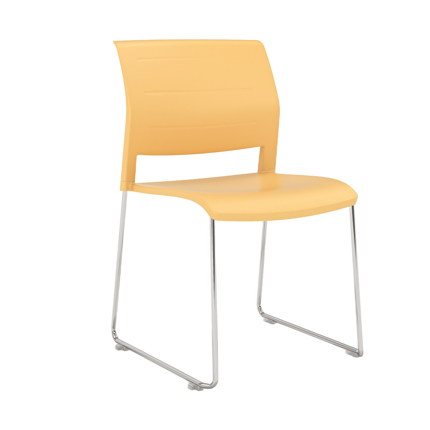 Game Chair Full Moulded Plastic Seat & Back Sled Base Daffodil Chrome - Office Furniture Company