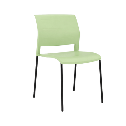 Game Chair Full Plastic Seat & Back 4 Leg Base Green Pistachio Plastic (Game) Black Metal Base