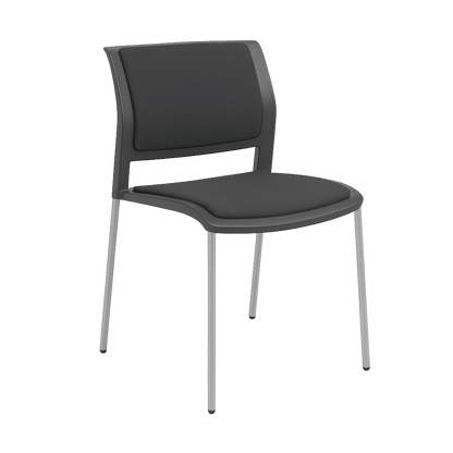 Game Chair Grey Shell with Upholstered Seat & Back 4 Leg / Chrome / Grey Breathe (SG)