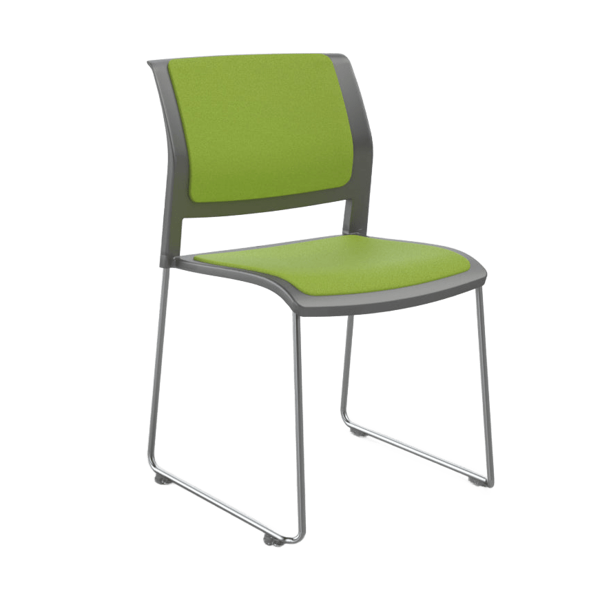 Game Chair Grey Shell with Upholstered Seat & Back