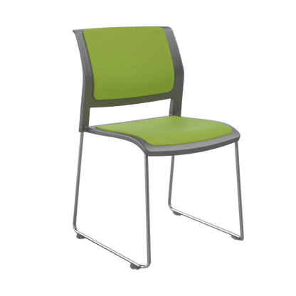 Game Chair Grey Shell with Upholstered Seat & Back
