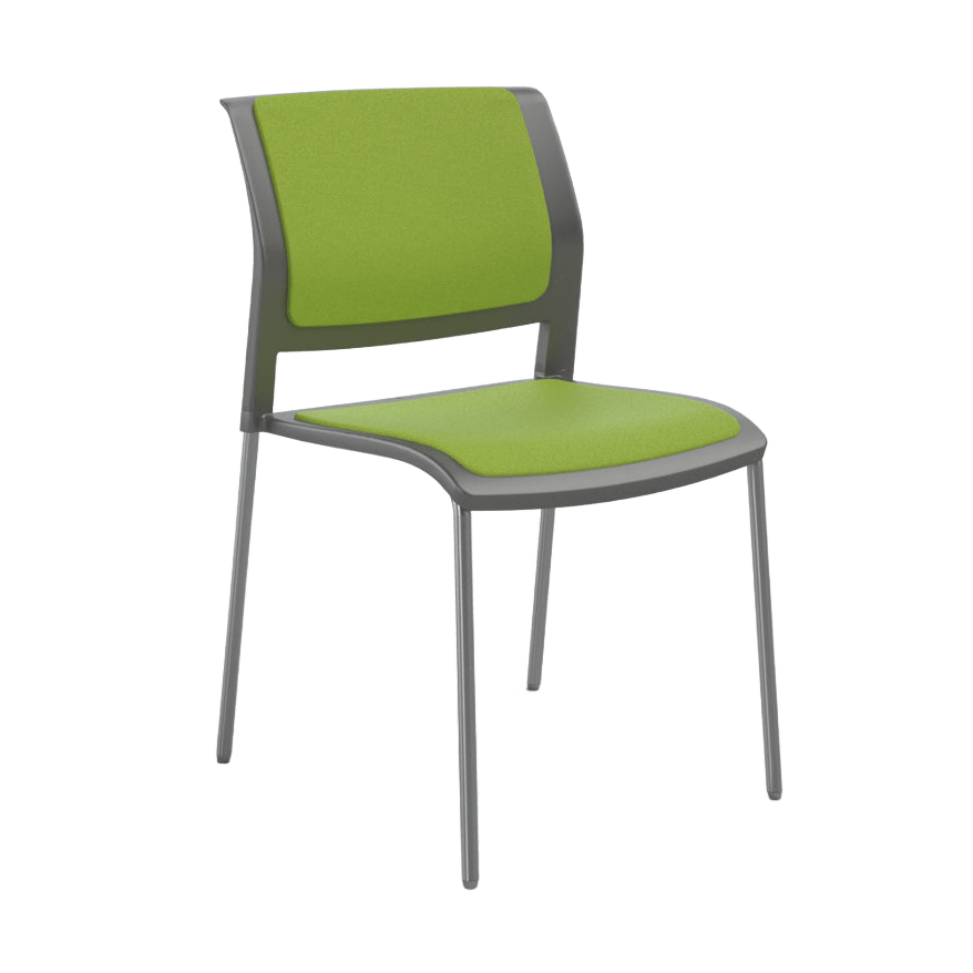 Game Chair Grey Shell with Upholstered Seat & Back