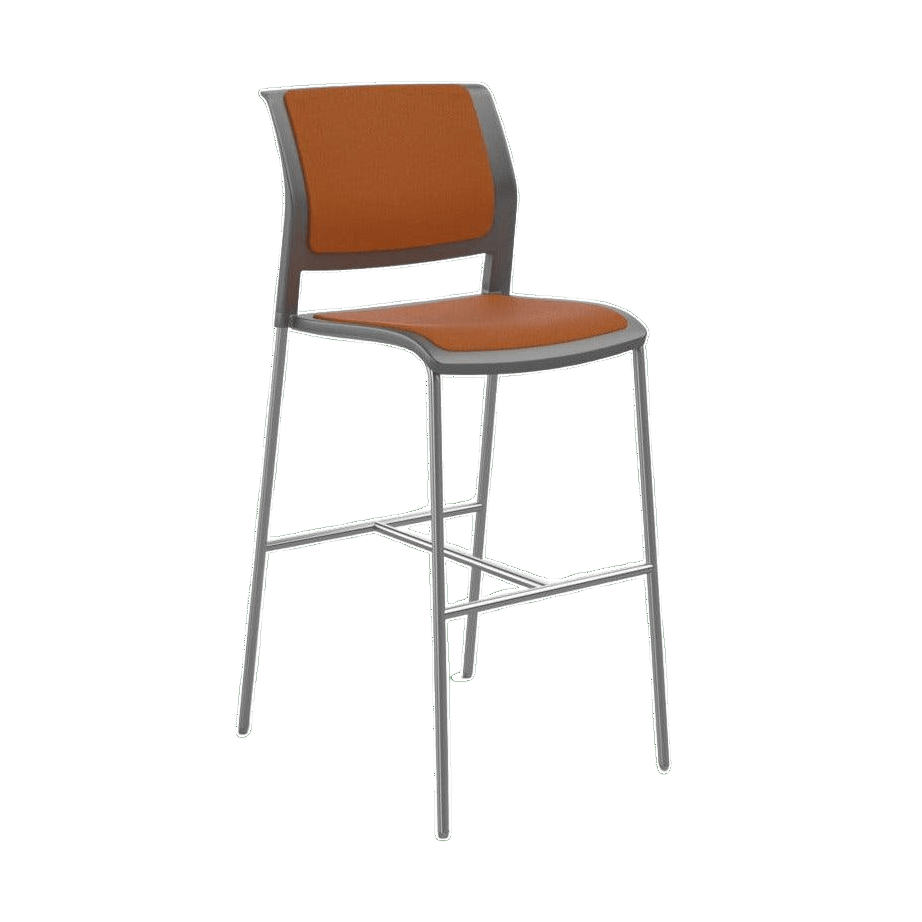 Game Office Bar Stool Fully Upholstered Charcoal breathe - bright - orange - Office Furniture Company