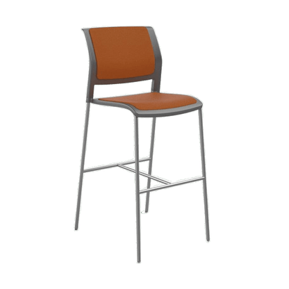 Game Office Bar Stool Fully Upholstered Charcoal breathe - bright - orange - Office Furniture Company