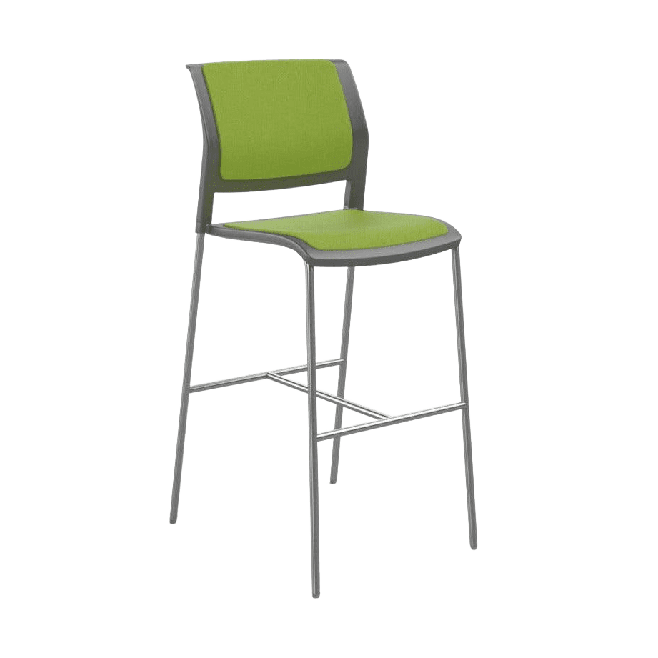 Game Office Bar Stool Fully Upholstered Charcoal breathe - lime - green - Office Furniture Company