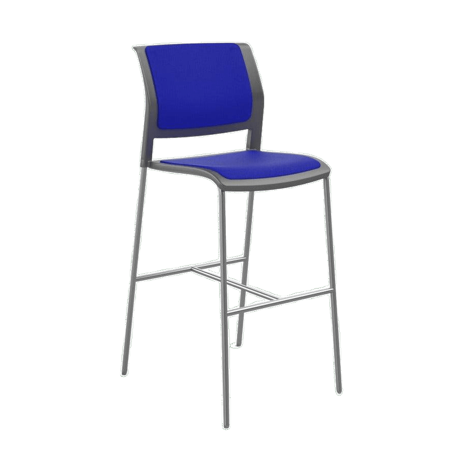 Game Office Bar Stool Fully Upholstered Charcoal breathe - sky - blue - Office Furniture Company