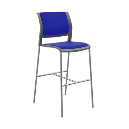 Game Office Bar Stool Fully Upholstered Charcoal breathe - sky - blue - Office Furniture Company