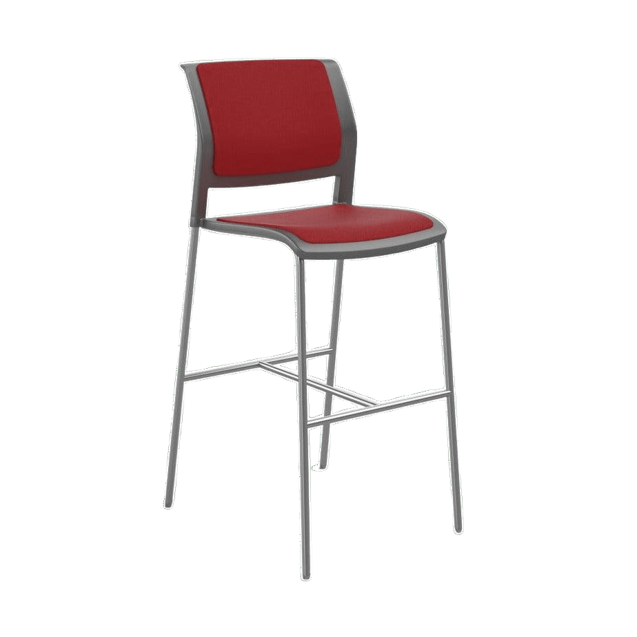 Game Office Bar Stool Fully Upholstered Charcoal breathe - tomato - red - Office Furniture Company
