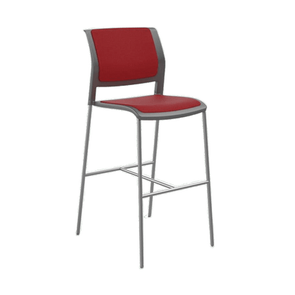 Game Office Bar Stool Fully Upholstered Charcoal breathe - tomato - red - Office Furniture Company