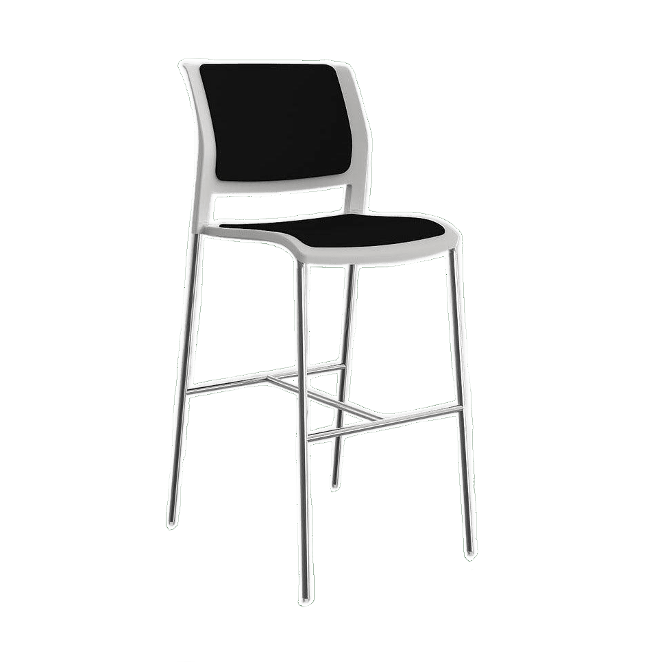 Game Office Bar Stool Fully Upholstered White Black - Office Furniture Company